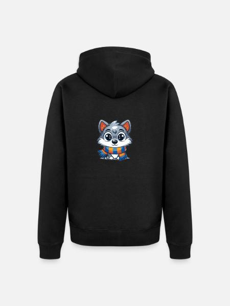 Winter Wolf - Unisex Premium Organic Zip Hoodie - black