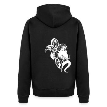Snake in goat skull Halloween - Veste à capuche bio Premium Unisexe - noir - Dos - Nico (187cm)