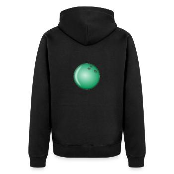 Bowling - Unisex Premium Bio Zip Hoodie - Schwarz - Hinten - Nico (187cm)