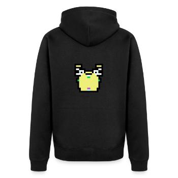 Pixel Krabbe - Unisex Premium Bio Zip Hoodie - Schwarz - Hinten - Nico (187cm)