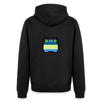 Pixel Smile - Unisex Premium Bio Zip Hoodie - Schwarz - Hinten - Nico (187cm)