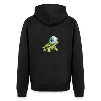 Tortue mignonne pour bébés et enfants - Veste à capuche bio Premium Unisexe - noir - Dos - Nico (187cm)