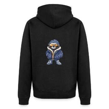 Paresseux Bande dessinée cool - Veste à capuche bio Premium Unisexe - noir - Dos - Nico (187cm)