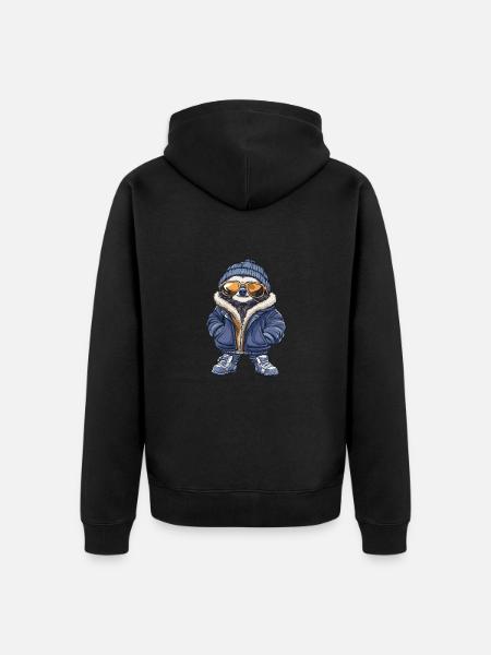 Sloth Cool Comic - Unisex Premium Organic Zip Hoodie - black