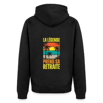 La Légende Prend Sa Retraite Cadeau Pot De Départ - Veste à capuche bio Premium Unisexe - noir - Dos - Nico (187cm)
