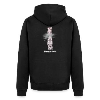 Glaub an dich - Unisex Premium Bio Zip Hoodie - Schwarz - Hinten - Nico (187cm)