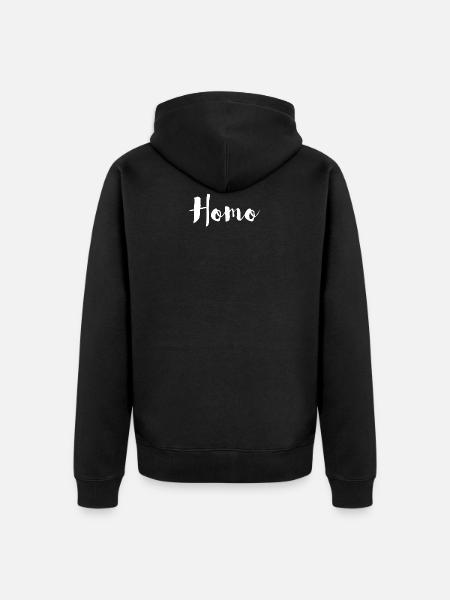 Homo - Unisex Premium Organic Zip Hoodie - black