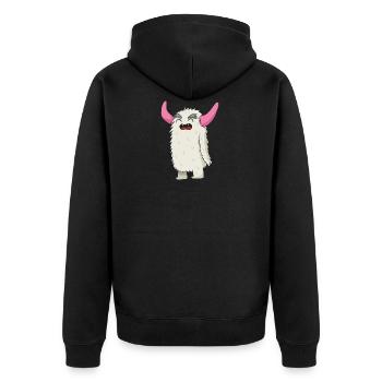 Lustig Monster Geschenk Halloween Horror Minotaur - Unisex Premium Bio Zip Hoodie - Schwarz - Hinten - Nico (187cm)