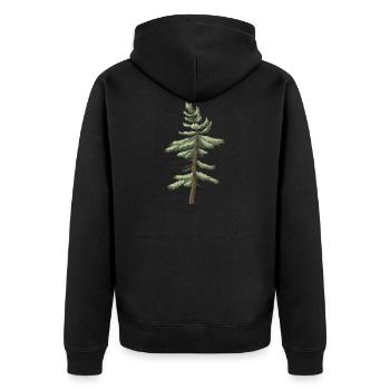 forest woods woodland wald tree baumstamm104 - Unisex Premium Bio Zip Hoodie - Schwarz - Hinten - Nico (187cm)