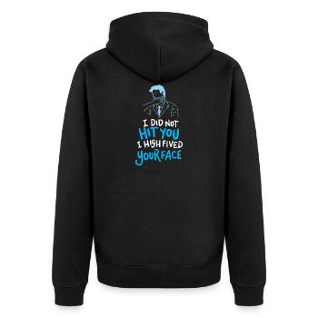 Je ne t’ai pas frappé i High Fived Your Face Gift - Veste à capuche bio Premium Unisexe - noir - Dos - Nico (187cm)