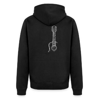 Gitarre - Unisex Premium Bio Zip Hoodie - Schwarz - Hinten - Nico (187cm)