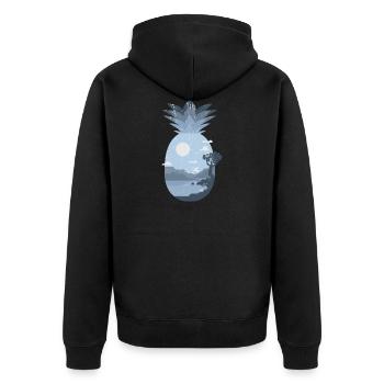 Fruit tropical Vintage - Ananas - Veste à capuche bio Premium Unisexe - noir - Dos - Nico (187cm)