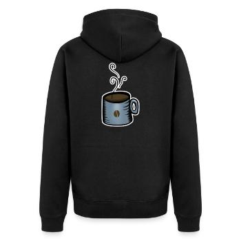 Coffee cup drawing - Unisex Premium Organic Zip Hoodie - black - Back - Nico (187cm)