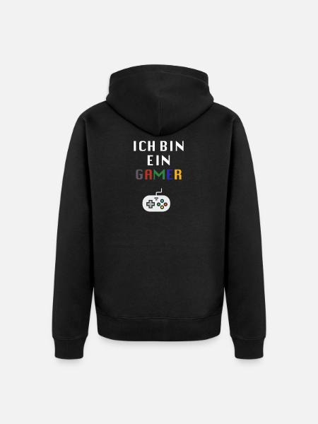 I am a gamer - Unisex Premium Organic Zip Hoodie - black