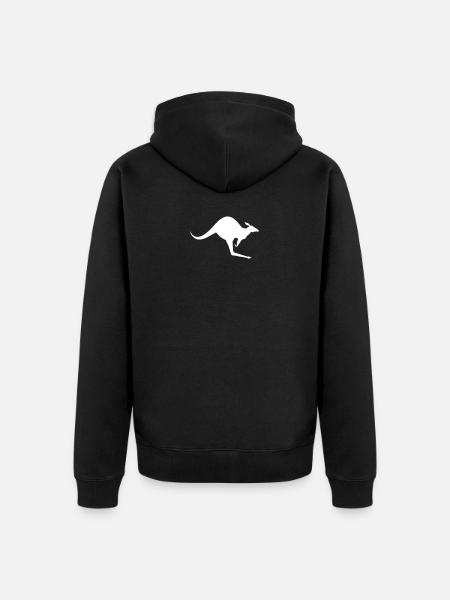 kangaroo - Unisex Premium Organic Zip Hoodie - black