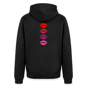 Bouche de rouge à lèvres - Veste à capuche bio Premium Unisexe - noir - Dos - Nico (187cm)
