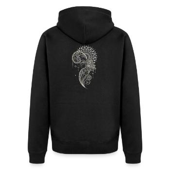 Mehendi Mandala Tattoo Design - Veste à capuche bio Premium Unisexe - noir - Dos - Nico (187cm)
