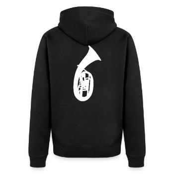 Cor ténor Corne ténor silhouette blanc - Veste à capuche bio Premium Unisexe - noir - Dos - Nico (187cm)