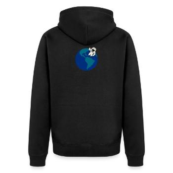 Astronaut, space travel, earth, spaceman, space - Unisex Premium Organic Zip Hoodie - black - Back - Nico (187cm)