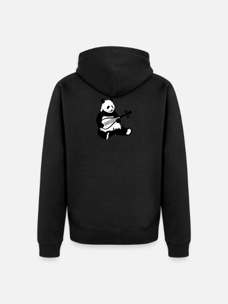 Music Panda - Unisex Premium Organic Zip Hoodie - black