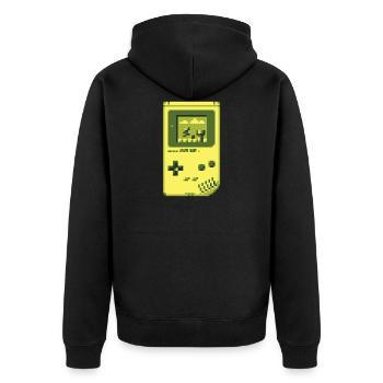 GB Pixel Handheld Retro Gaming Console (Mario) - Unisex Premium Organic Zip Hoodie - black - Back - Nico (187cm)