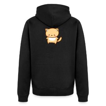 mignon chat orange - style kawaii - Veste à capuche bio Premium Unisexe - noir - Dos - Nico (187cm)