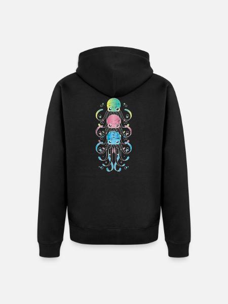 Pieuvres - Veste à capuche bio Premium Unisexe - noir