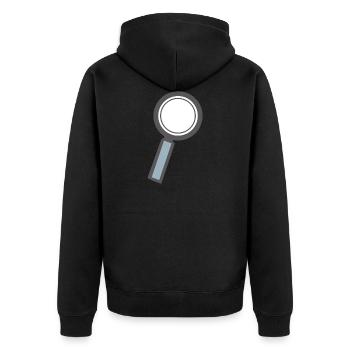 magnifying glass - Unisex Premium Organic Zip Hoodie - black - Back - Nico (187cm)