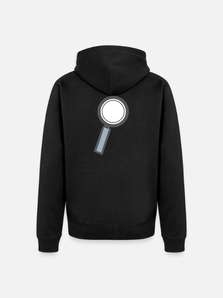 magnifying glass - Unisex Premium Organic Zip Hoodie - black
