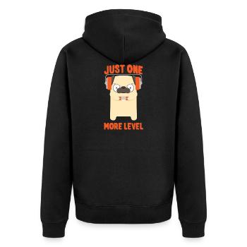 Gaming Mops - Unisex Premium Bio Zip Hoodie - Schwarz - Hinten - Nico (187cm)