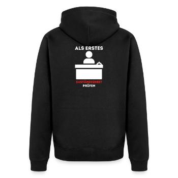 Sachbearbeiter Beamte Verwaltung Büro Job Geschenk - Unisex Premium Bio Zip Hoodie - Schwarz - Hinten - Nico (187cm)