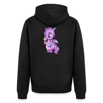Drachengeschenk für einen Fantasy-Nerd - Unisex Premium Bio Zip Hoodie - Schwarz - Hinten - Nico (187cm)