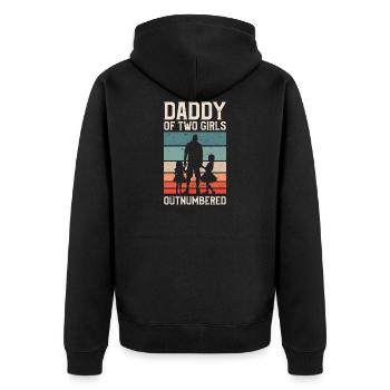 Funny Daughter Gift Idea For Dad - Unisex Premium Bio Zip Hoodie - Schwarz - Hinten - Nico (187cm)