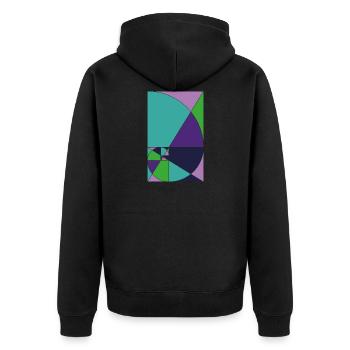Spiral Geometry Gift Fibonacci Follow Math - Unisex Premium Organic Zip Hoodie - black - Back - Nico (187cm)