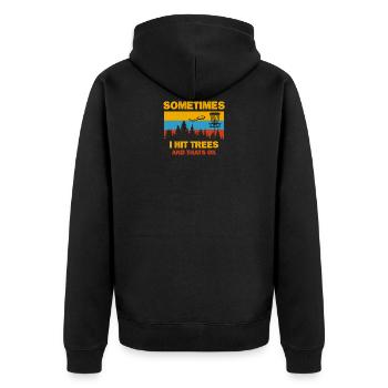 Discgolf Disc Golf Frisbeescheibe discgolfer - Unisex Premium Organic Zip Hoodie - black - Back - Nico (187cm)