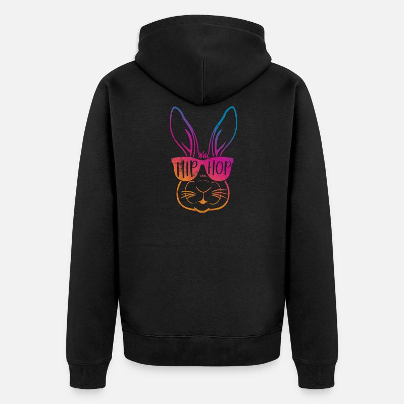 Hip Hop Rabbit Rap - Veste à capuche bio Premium Unisexe - noir