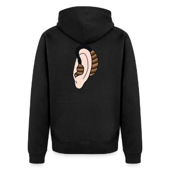 Hearing aid Hearing impaired, deaf and hard of hea - Unisex Premium Organic Zip Hoodie - black - Back - Nico (187cm)