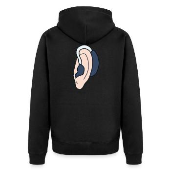 Hearing aid Hearing impaired, deaf and hard of hea - Unisex Premium Organic Zip Hoodie - black - Back - Nico (187cm)