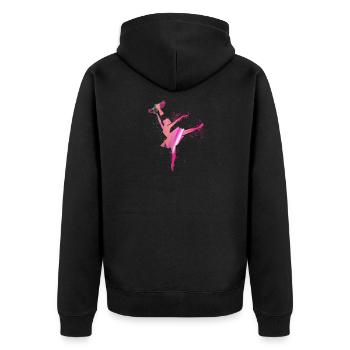 ballerina,bird,graffiti,painting,dancer,pink - Unisex Premium Organic Zip Hoodie - black - Back - Nico (187cm)