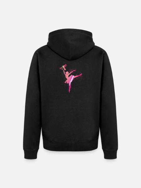 ballerina,bird,graffiti,painting,dancer,pink - Unisex Premium Organic Zip Hoodie - black