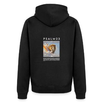 Psalm 23, Bibelvers, Jesus Christus - Unisex Premium Bio Zip Hoodie - Schwarz - Hinten - Nico (187cm)