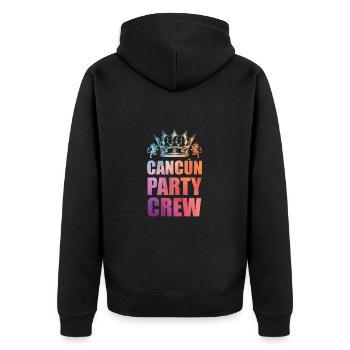 Dicton de l’équipe de la fête de Cancun - Veste à capuche bio Premium Unisexe - noir - Dos - Nico (187cm)