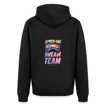Après Ski Dream Team Ski Goggles - Unisex Premium Organic Zip Hoodie - black - Back - Nico (187cm)
