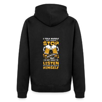 Bier Party Humor Schnaps - Unisex Premium Bio Zip Hoodie - Schwarz - Hinten - Nico (187cm)