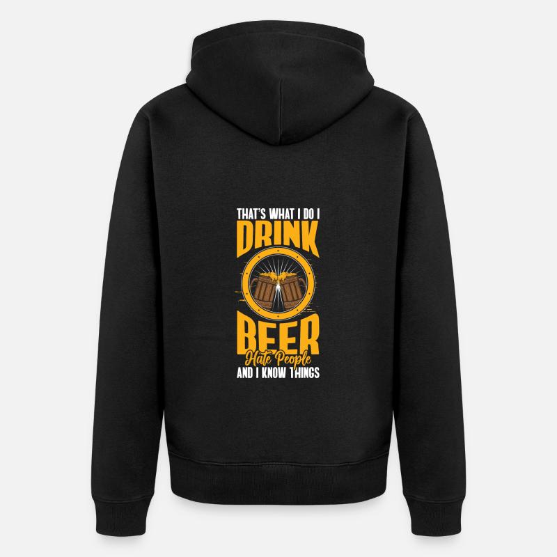 Sarkasmus Menschen Misanthropie Gemein - Unisex Premium Bio Zip Hoodie - Schwarz