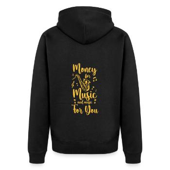 Musik Instrument Musikinstrument Entertainer - Unisex Premium Bio Zip Hoodie - Schwarz - Hinten - Nico (187cm)