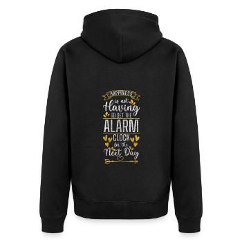 Glück Positives Denken Liebe Glückssymbol - Unisex Premium Bio Zip Hoodie - Schwarz - Hinten - Nico (187cm)