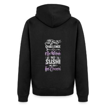 Pregnancy, Birth, Love, Family - Unisex Premium Organic Zip Hoodie - black - Back - Nico (187cm)