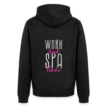 Spa Entspannen Fitness Beauty - Unisex Premium Bio Zip Hoodie - Schwarz - Hinten - Nico (187cm)