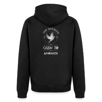 Cabin #10 in Camp Half Blood, Child of Aphrodite - Unisex Premium Organic Zip Hoodie - black - Back - Nico (187cm)